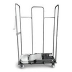 Mobile Folding Chair Storage Cart - Studio white background [AI office context]