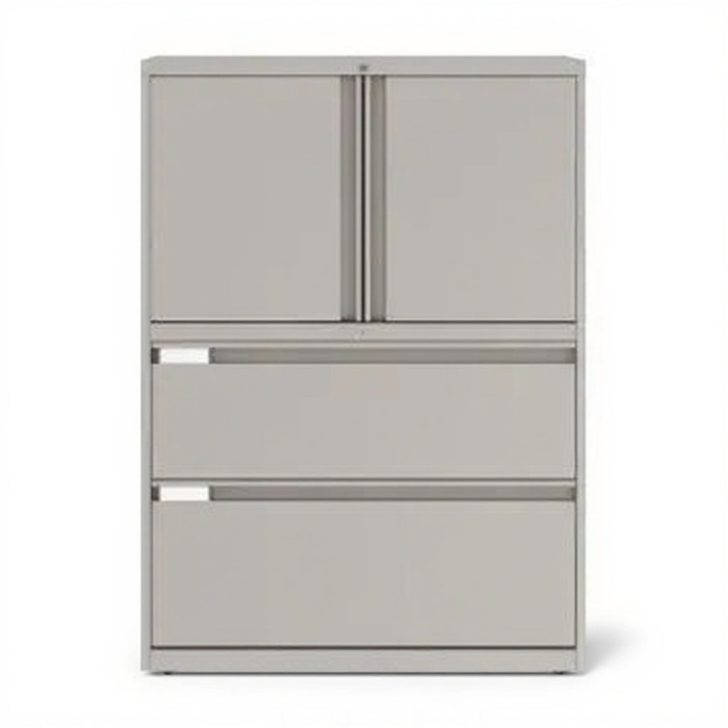 Prime™ 49.6"h two file multi-stor cabinet, 36"w x 18"d - one adjustable shelf (gucc41g1836p) — GUCC41G1836P - Studio white background [AI office context]