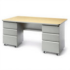 Metal apex desk - Studio white background [AI office context]