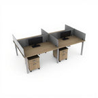 4 Person Workstation - Studio white background [AI office context]