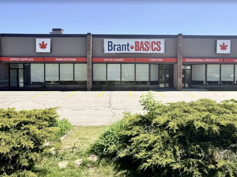 Brant Business Interiors storefront at 296 George St N, Peterborough — daytime