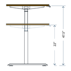 Height adjustable l-shape table