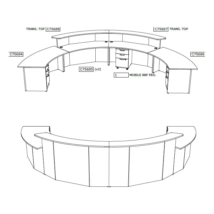Circular Reception Unit W-41-R Business Interiors