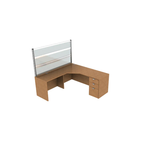 L-Shape Desk with 36"H Privacy Panel - Brant Business Interiors