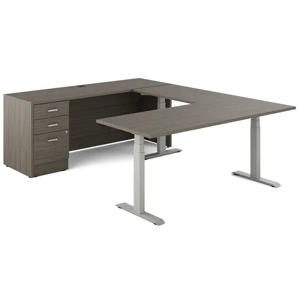 "U" Shaped Desk with 3-Stage Height Adjustable Table Business Interiors