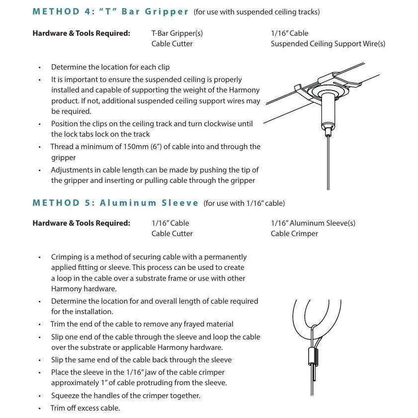 Hardware for Ceiling Tiles - Brant Business Interiors