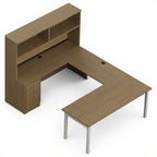 "U" Shaped Suite with Table Desk - 72"W x 96"D - Studio white background [AI office context]