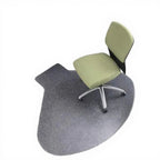 L-shaped medium pile chair mat with lip — 66" x 60" - Studio white background [AI office context]