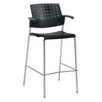 Sonic Bar Stools for 42" High Tables - Studio white background [AI office context]