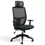 Format | High Back Synchro-Tilter with Adjustable Headrest Chair MVL3192 - Studio white background [AI office context]
