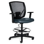 Ibex Mesh Back Drafting Stool Task Chair with Arms - Studio white background [AI office context]