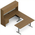 Management "U" Shaped Suite with 3-Stage Height Adjustable Table NLP410 - Studio white background [AI office context]