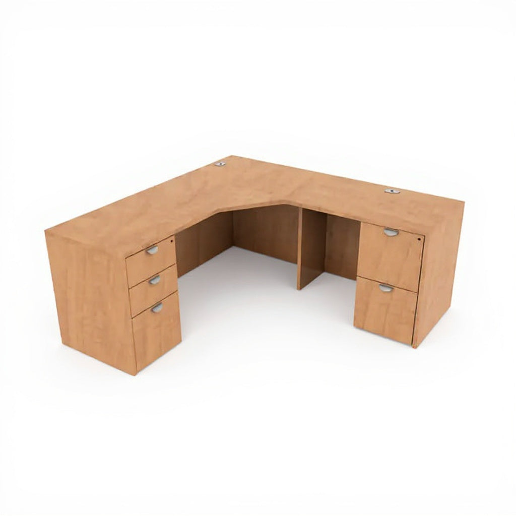 L-Shape Desk Set 72"x72" BBF/FF INNOVATIONS - Studio white background [AI office context]