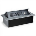 Power Station with 3 Outlets and 2 USB - Studio white background [AI office context]