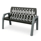 Outdoor steel bench - Studio white background [AI office context]