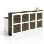 Modern Grigio Reception Desk - Studio white background [AI office context]