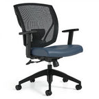 IBEX Upholstered Seat & Mesh Back Tilter Chair MVL2804 - Studio white background [AI office context]