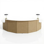 Circular Reception Unit W-41-R - Studio white background [AI office context]