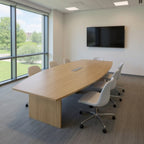 Boat Shaped Conference Table - Office context A [AI office context]