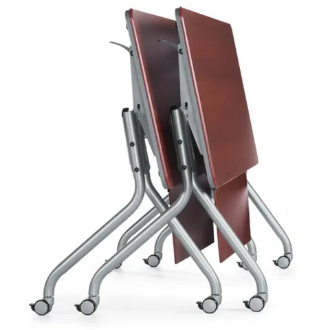 Global Bungee rectangular flip-top table with spider-leg base and casters