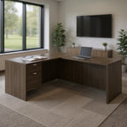 L-Shape Desk (8 Sizes & 9 Colour options) - Office context A [AI office context]