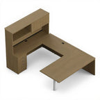 "U" SHAPED SUITE WITH RECTANGULAR ISLAND NLP324 - Studio white background [AI office context]