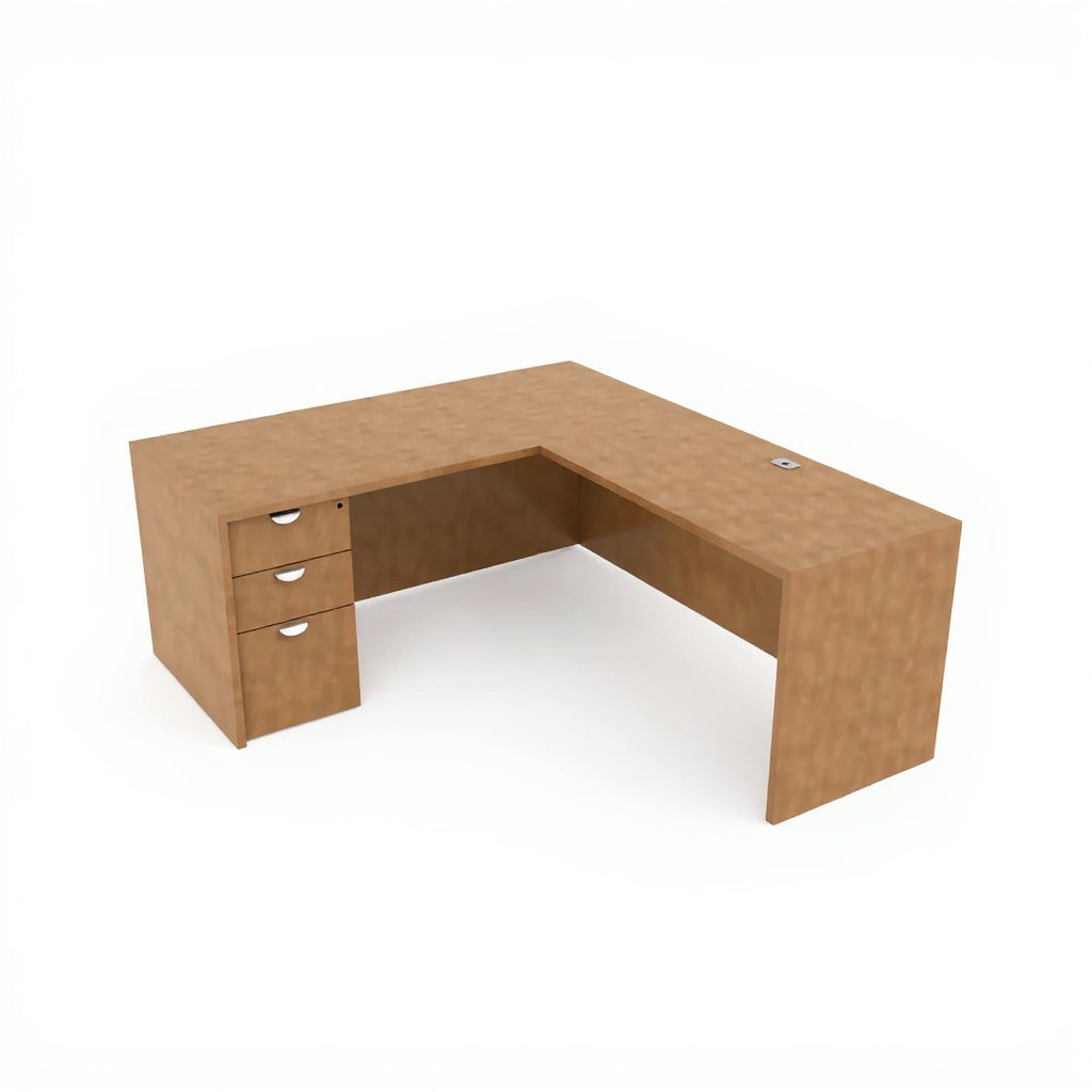 L-Shape Desk (8 Sizes & 9 Colour options) - Studio white background [AI office context]