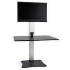 Electric Height Adjustable Standing Desk Workstation - Studio white background [AI office context]