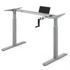 MANUAL HEIGHT ADJUSTABLE BASE (Tops sold separately) - Studio white background [AI office context]