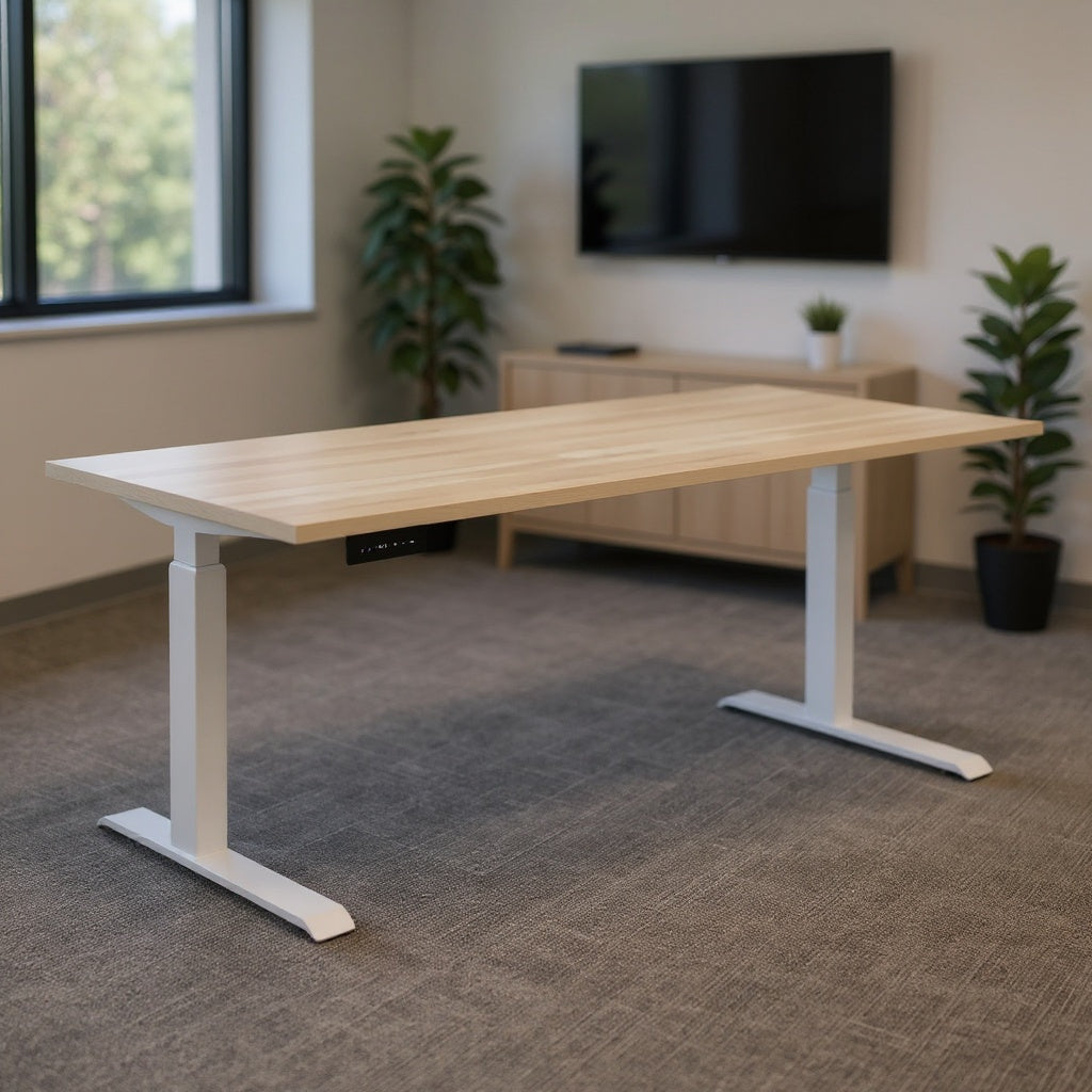 Electric Height Adjustable Sit to Stand Desks - Office context A [AI office context]