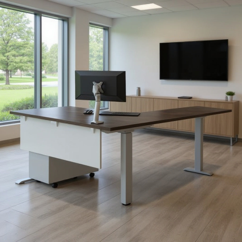 Height Adjustable L-Shape 71"x71" - Office context A [AI office context]