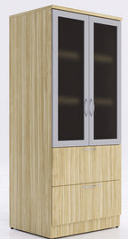 Lateral file & storage cabinet with shelves - Studio white background [AI office context]