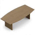 Boat Shaped Conference Table - Studio white background [AI office context]